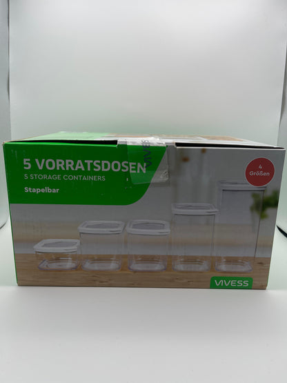 Vivess 5er-Set Vorratsdosen