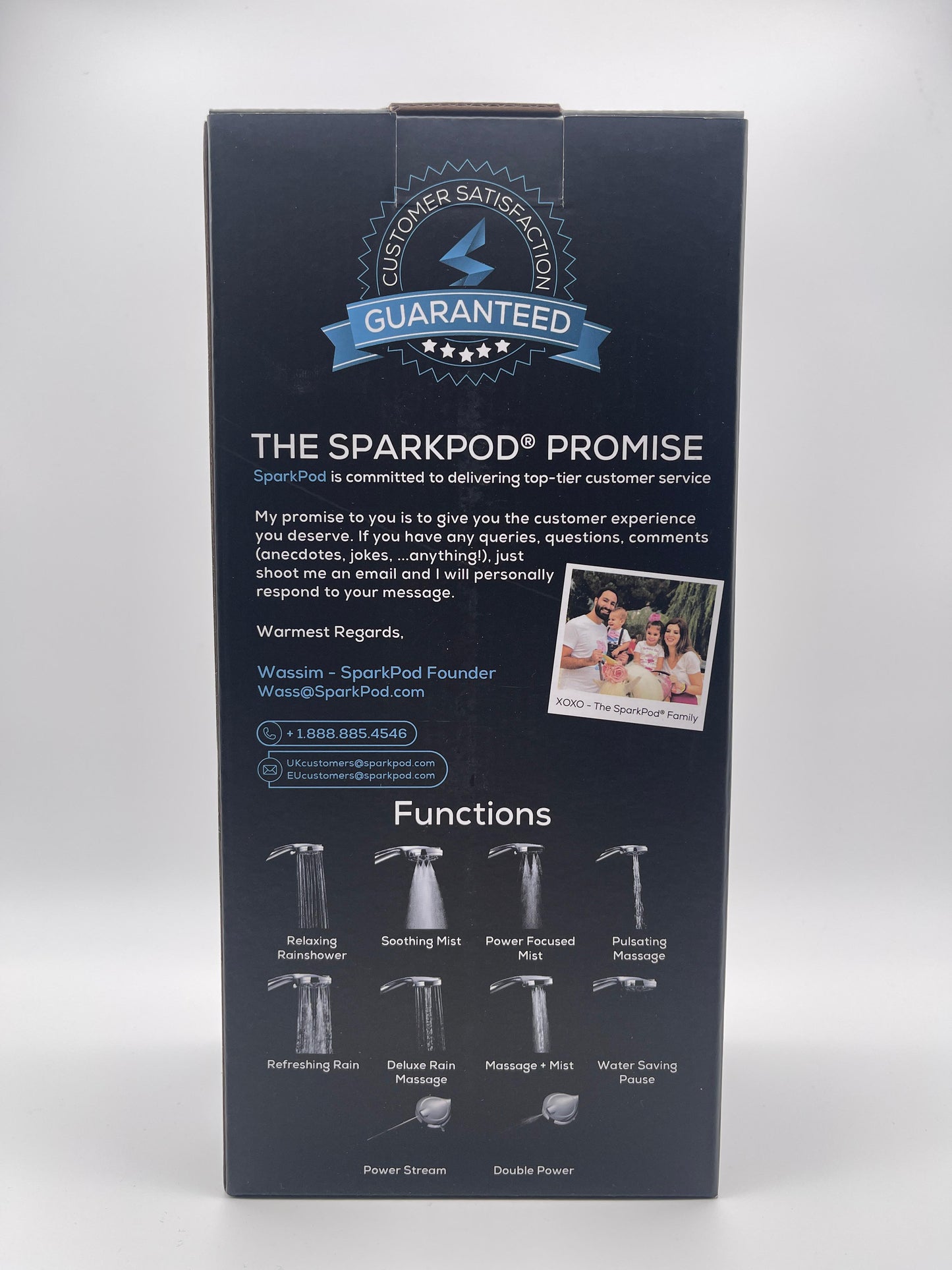 SparkPod 10 Function 5" High Pressure Handheld Shower Head